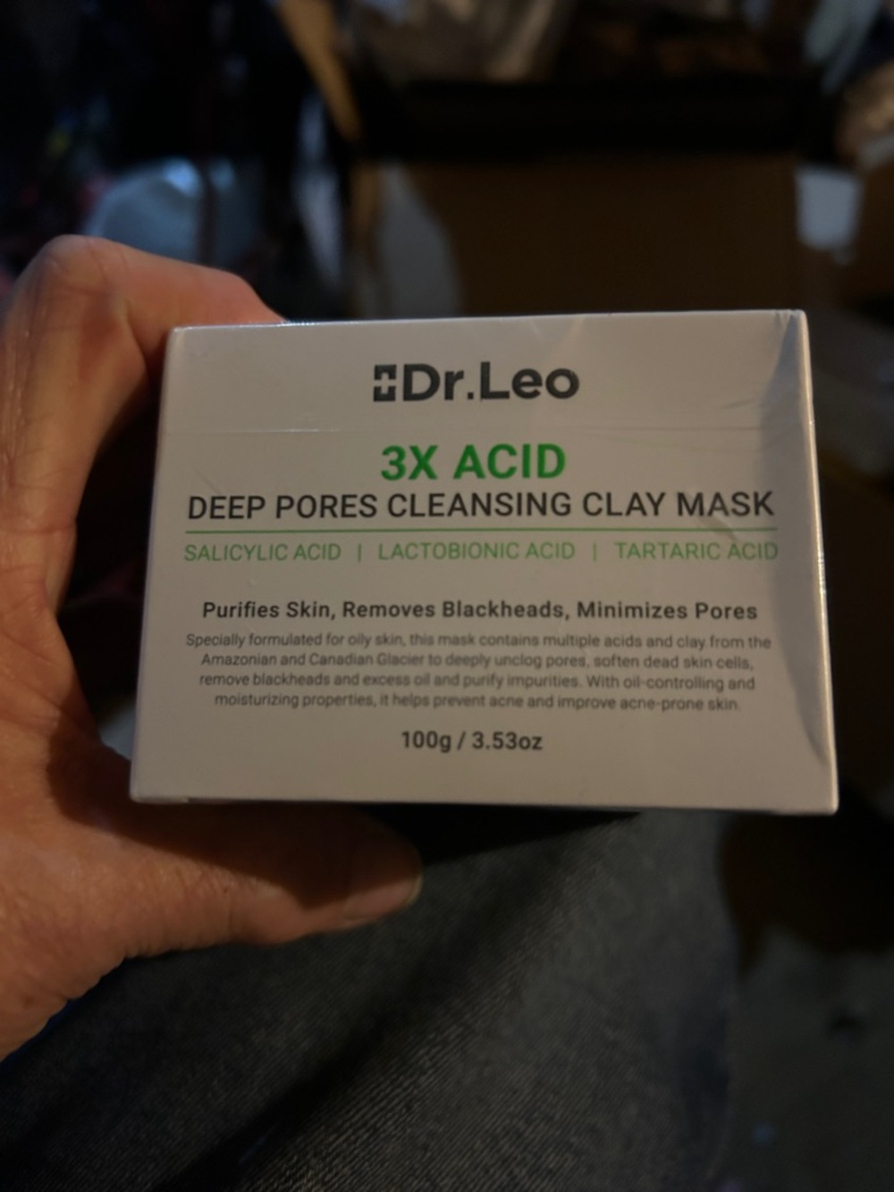 3X Acid Deep Pores Cleansing Clay Mask - White/Green